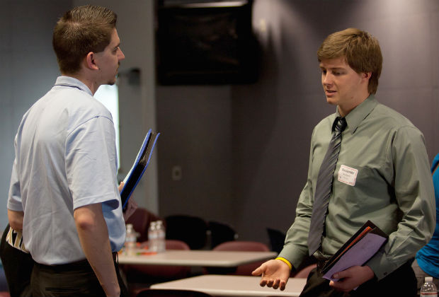 two men at a mentoring event