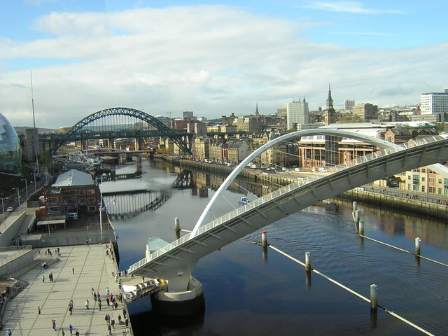 view of Newcastle and bridges from Gateshead
