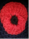 Crocheted poppy