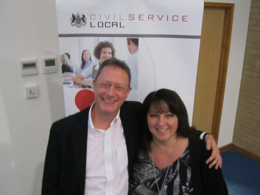 Tony Shaw, Director of Development from DODS Training with Civil Service Local Co-ordinator Kathie Bates