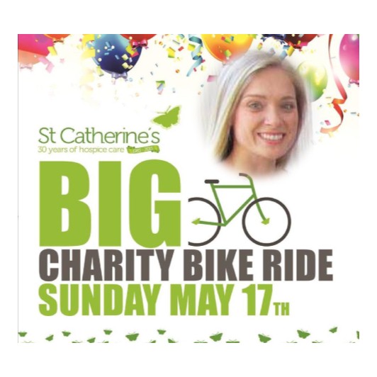 Jayne Kroll and text: St Catherine's Charity Bike Ride