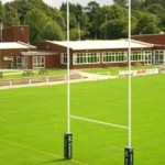 Rugby posts and pitch