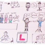 Cartoon drawing of meeting