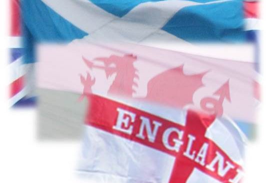 English, Welsh and Scottish flags