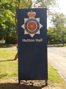 Lancashire Police headquarters sign