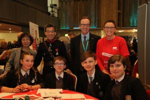 Pupils and volunters at the event