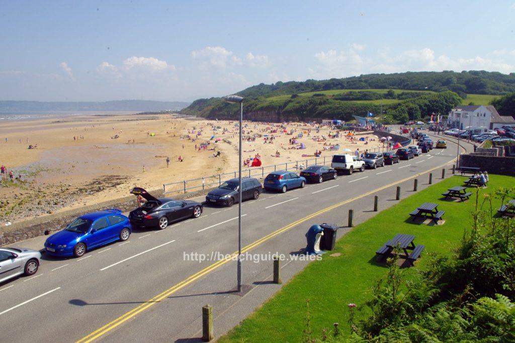 Beach road with parked cars