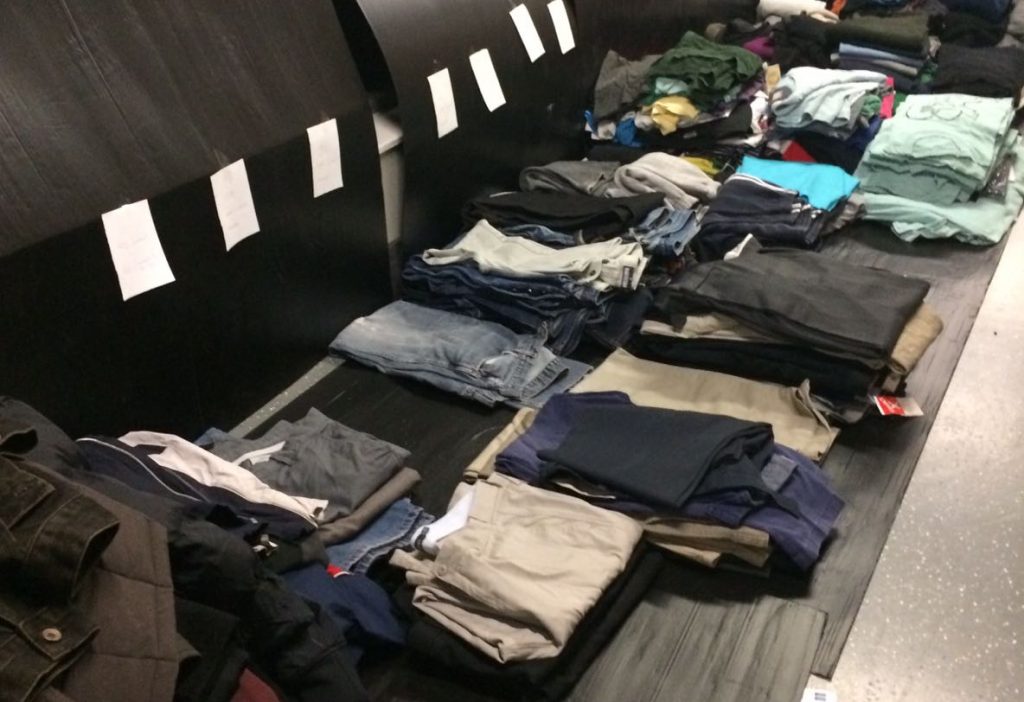 clothing neatly piled