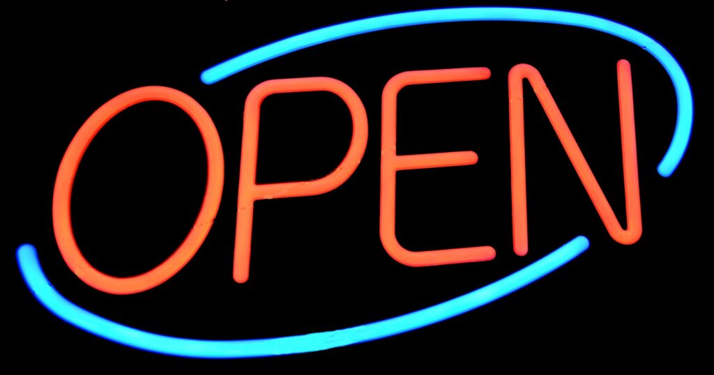 Neon open sign