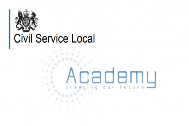 Civil Service Local and crest with the words creating our future below the word academy 