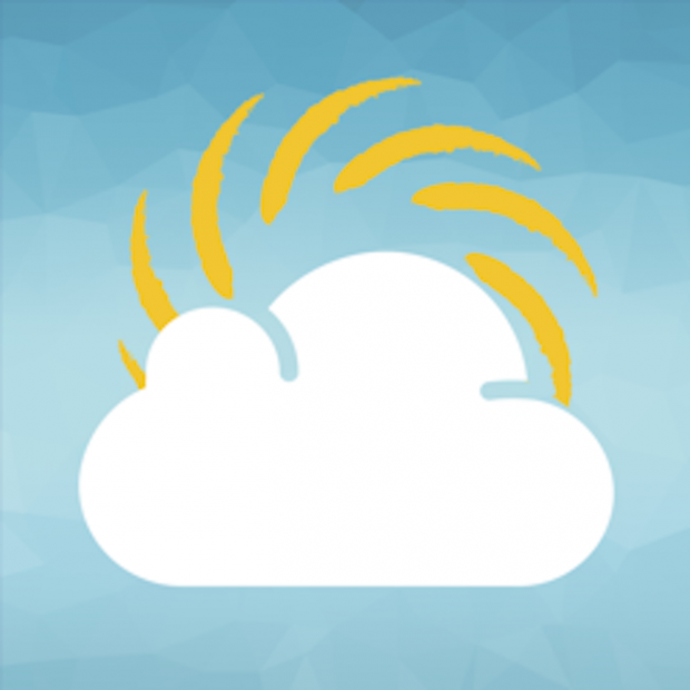 Cloud with sun rays coming from above (symbol for Bright Sky app)