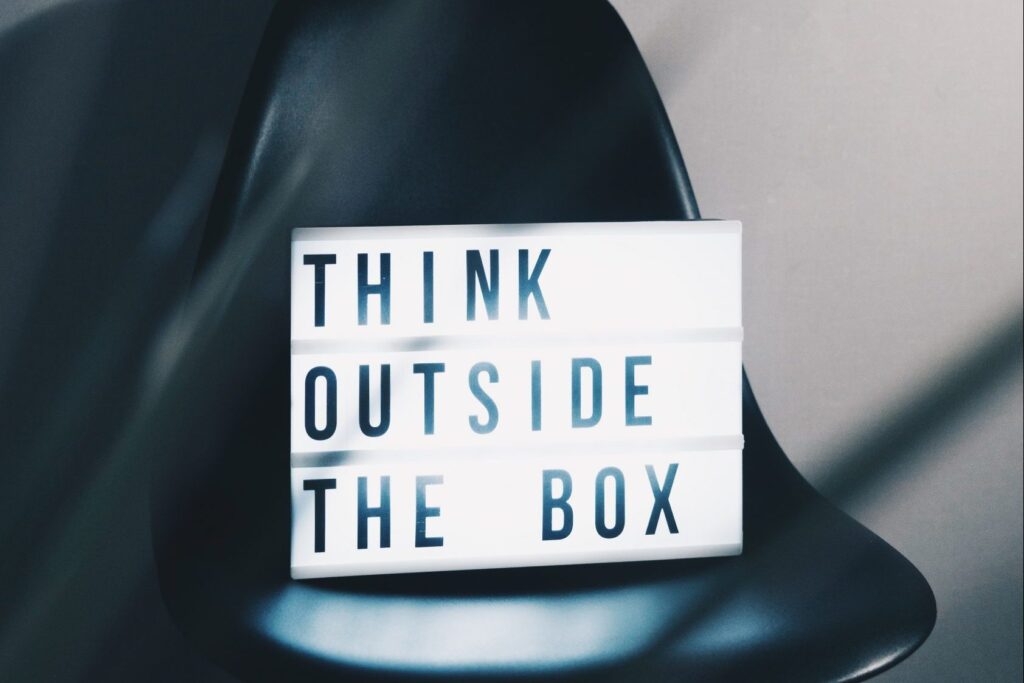 Lightbox saying think outside the box