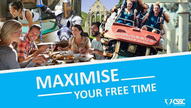 images of leisure activities with the words maximise your free time